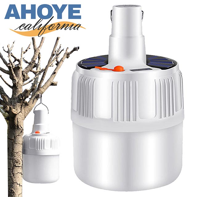 【AHOYE】24LED充電式露營燈80W 緊急照明 手電筒 充電燈泡 擺攤