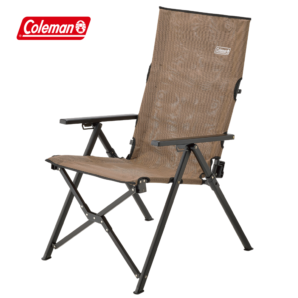 【Coleman】LAY網布躺椅 / 卡其 / CM-06793(露營椅 大川椅 高背椅 躺椅 摺疊椅)