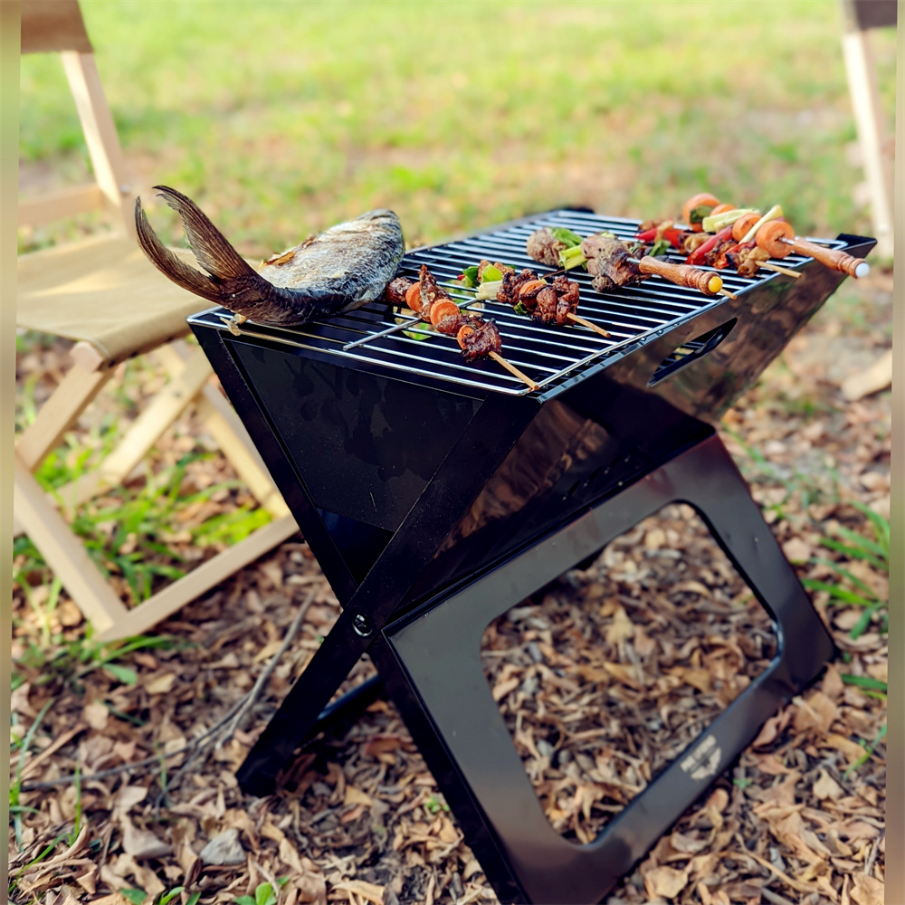 MAY SHOP X型折疊燒烤架 便攜式家用戶外燒烤爐