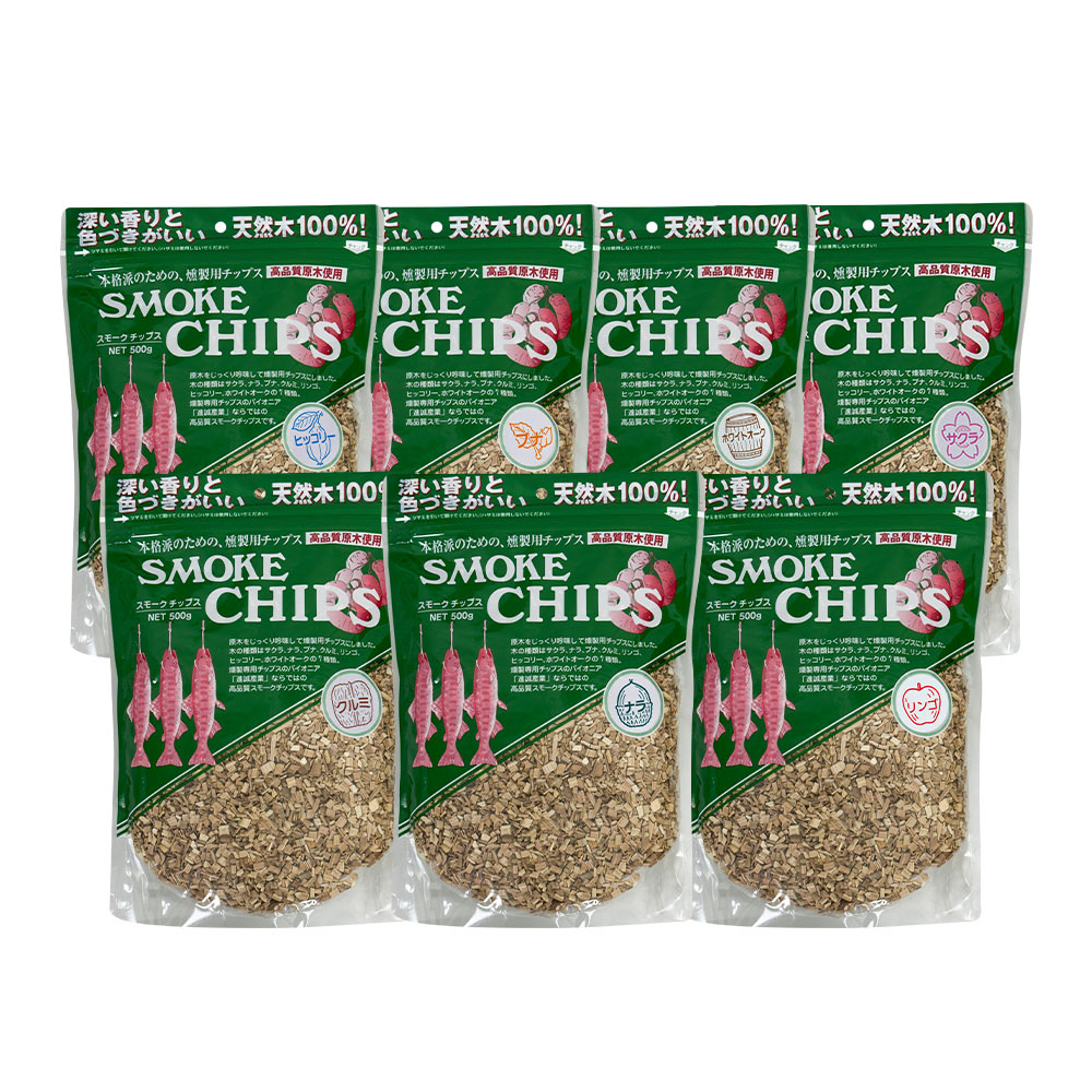 日本進誠 煙燻木片500g (櫻桃/橡木/核桃/蘋果/胡桃/櫸木/白櫟木) 煙燻木屑 燻材