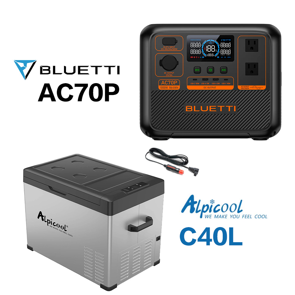 BLUETTI AC70P+冰虎 C40L 車用冰箱