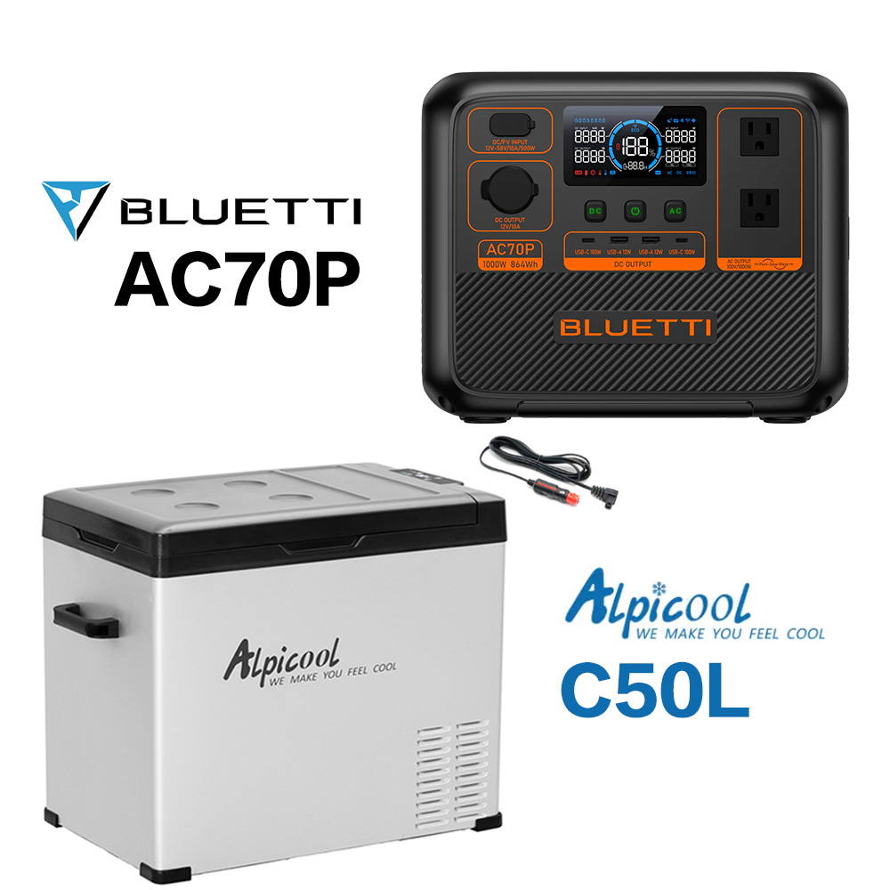 BLUETTI AC70P+冰虎 C50L 車用冰箱