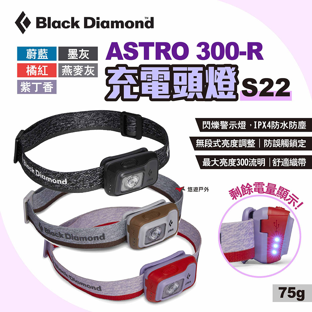 【Black Diamond】ASTRO 300-R頭燈 S22