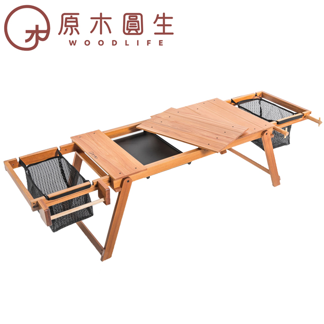 原木手工餐櫥桌(四片桌板)