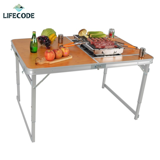 LIFECODE 加寬鋁合金BBQ折疊桌120x80cm+不鏽鋼烤肉架