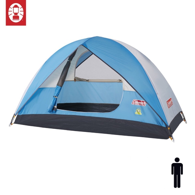 【美國 Coleman】Sundome Tent Cyan 日光浴1人帳篷 天藍色 登山 雙窗 透氣 防雨