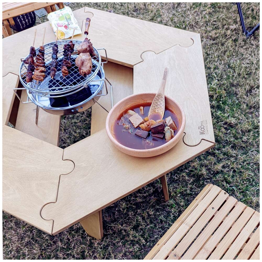 MAY SHOP Kootil戶外露營燒烤圍爐桌六角桌