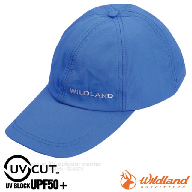 【荒野 WildLand】新款 中性抗UV透氣棒球帽.防晒遮陽帽.鴨舌帽.休閒帽/UPF50_W1013 地中海藍