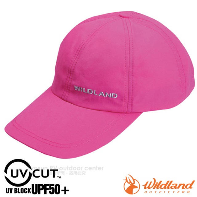 【荒野 WildLand】新款 中性抗UV透氣棒球帽.防晒遮陽帽.鴨舌帽.休閒帽/UPF50_W1013 深粉紅