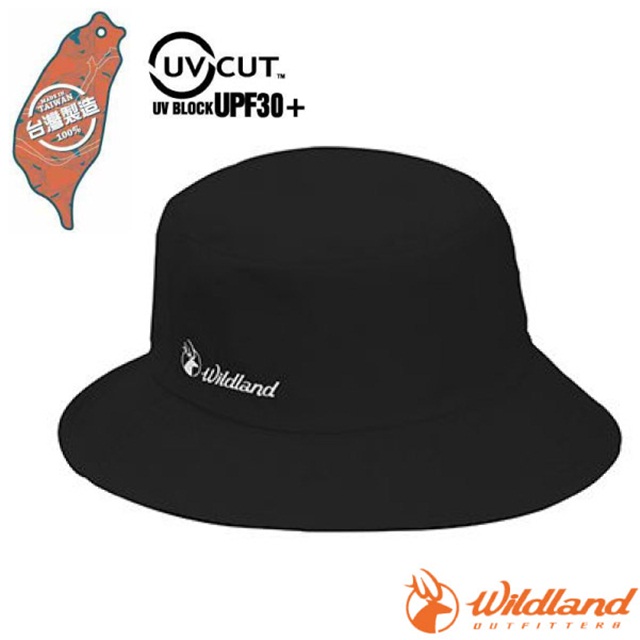 【荒野 WildLand】中性抗UV雙面漁夫帽.圓盤帽.遮陽帽.中盤帽.休閒帽/雙面可戴/W1075-54 黑色