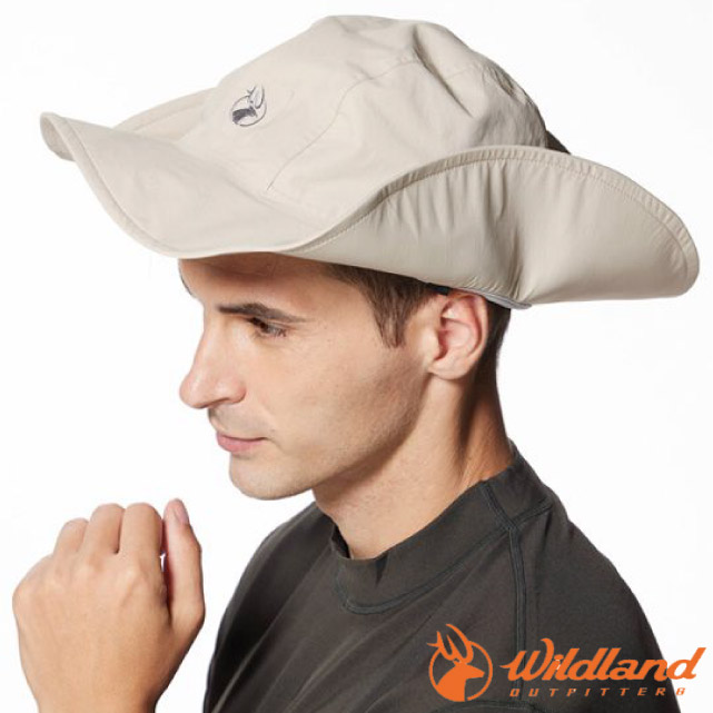 【荒野 WildLand】極限款_登山超輕抗UV防水透氣大盤帽.圓盤帽.防曬帽.牛仔帽_W2016-83 白卡其