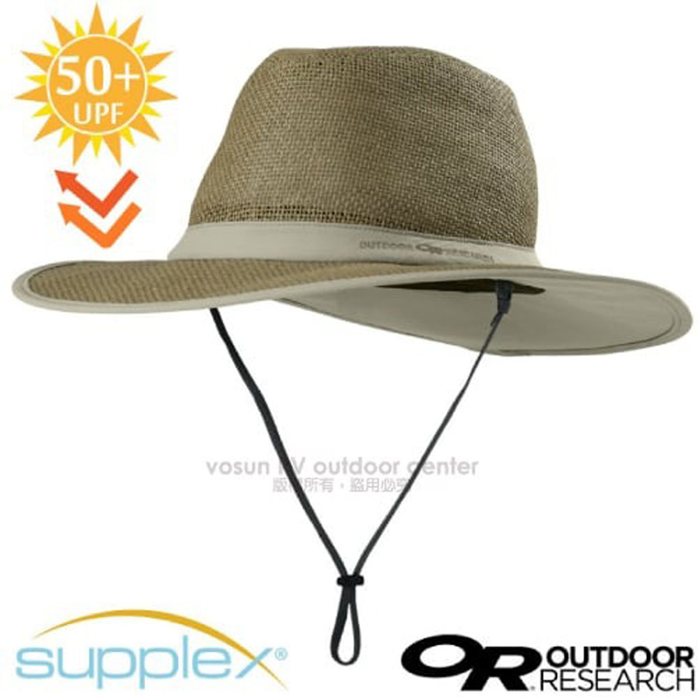 【美國 Outdoor Research】Papyrus Brim Sun Hat 抗UV防曬遮陽透氣草帽/243408-0800 卡其
