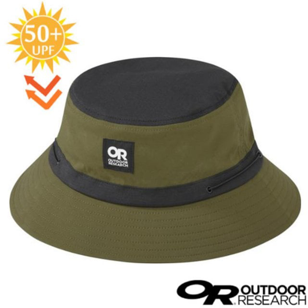 【Outdoor Research】Zendo Bucket Hat 超輕防曬抗UV防水透氣可調中盤帽子/287679-1980 綠/黑