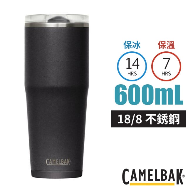 【CAMELBAK】Thrive Tumble 18/8 防漏不鏽鋼雙層真空保溫杯600ml(保冰)防漏杯蓋/CB2845001060 濃黑