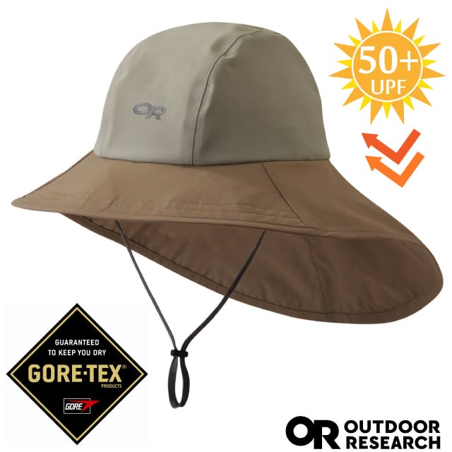 【Outdoor Research】Seattle Cape Hat GORE-TEX 防風防水透氣保暖大盤帽子/277662-0807 淺卡