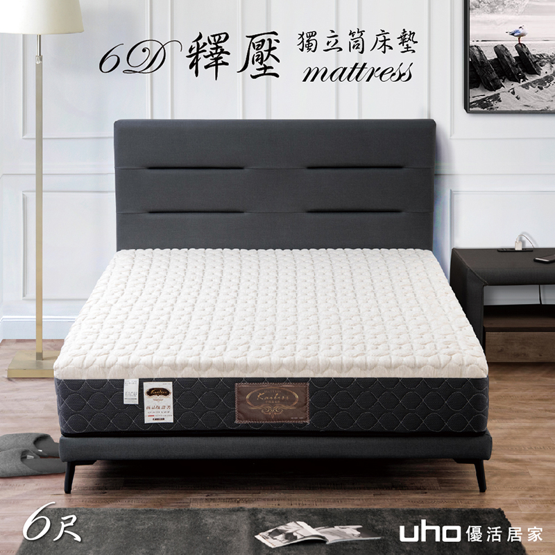 【UHO卡莉絲名床】6D釋壓6尺獨立筒床墊