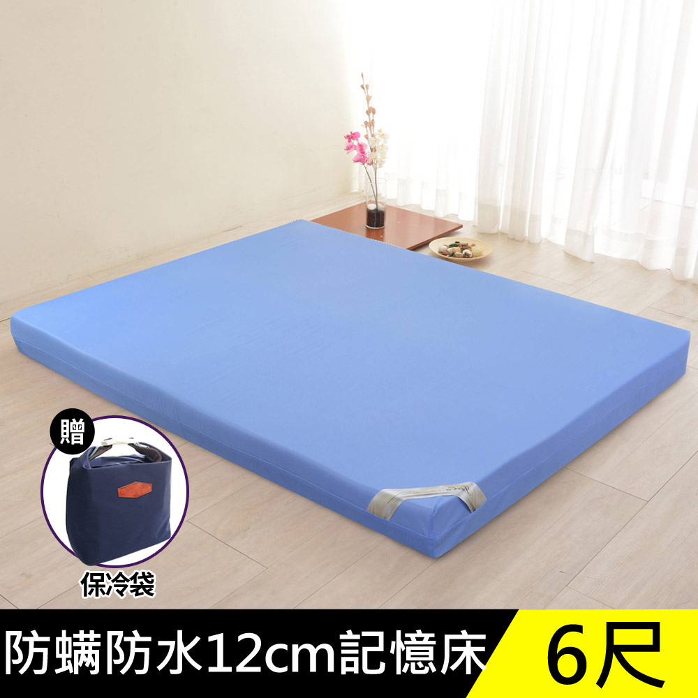 LooCa防蟎防水12cm記憶床墊-加大6尺