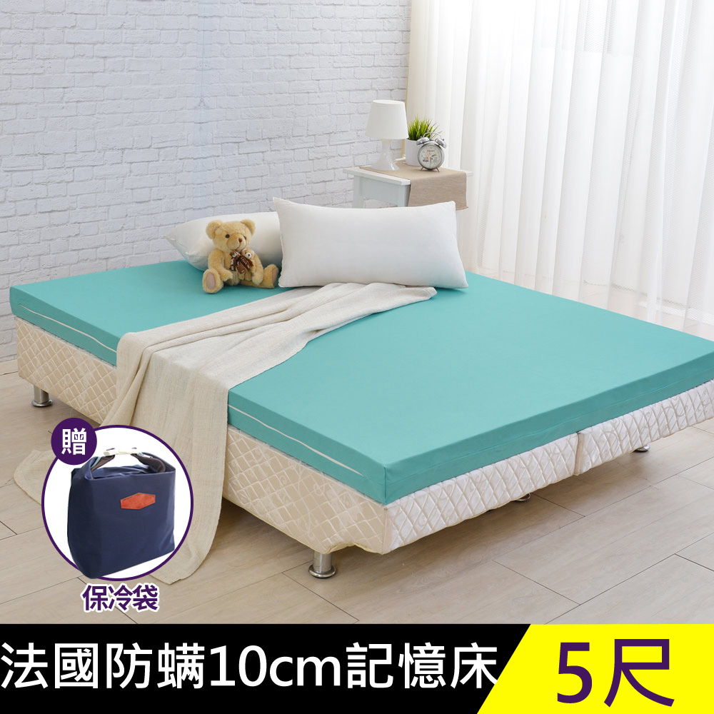 LooCa法國防蟎防蚊服貼10cm記憶床墊-雙人5尺
