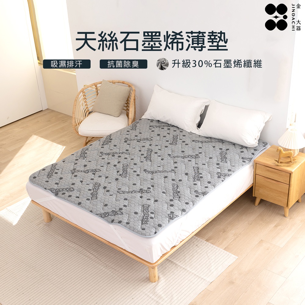 【金大器】天絲石墨烯保暖墊 3M吸濕排汗/遠紅外線/臺灣製造｜學生宿舍外宿族 雙人加大