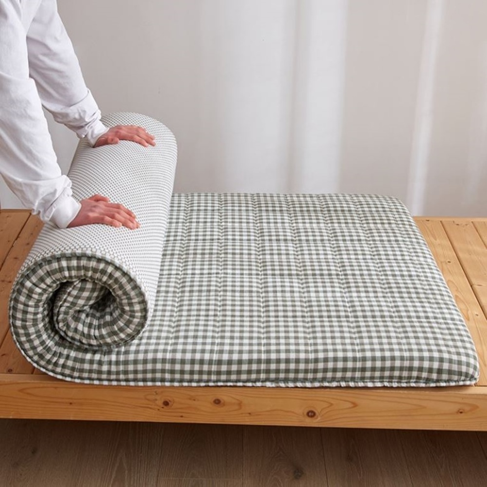 日式水洗棉綠格子抗壓雙人加大床墊180*200CM厚8CM(日式床墊/雙人加大/租屋)