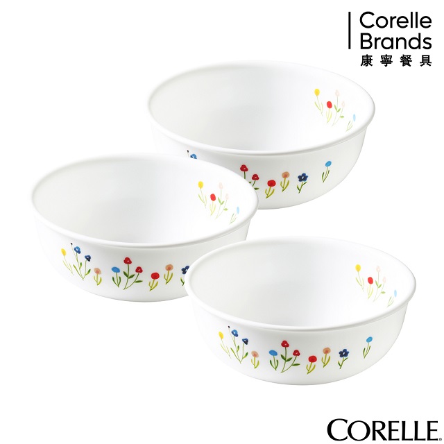 CORELLE康寧 春漾花朵3件式韓式湯碗組