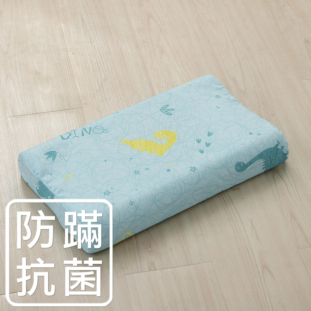鴻宇 幼童乳膠枕 迪迪龍B綠 防蟎抗菌 美國棉授權品牌 臺灣製