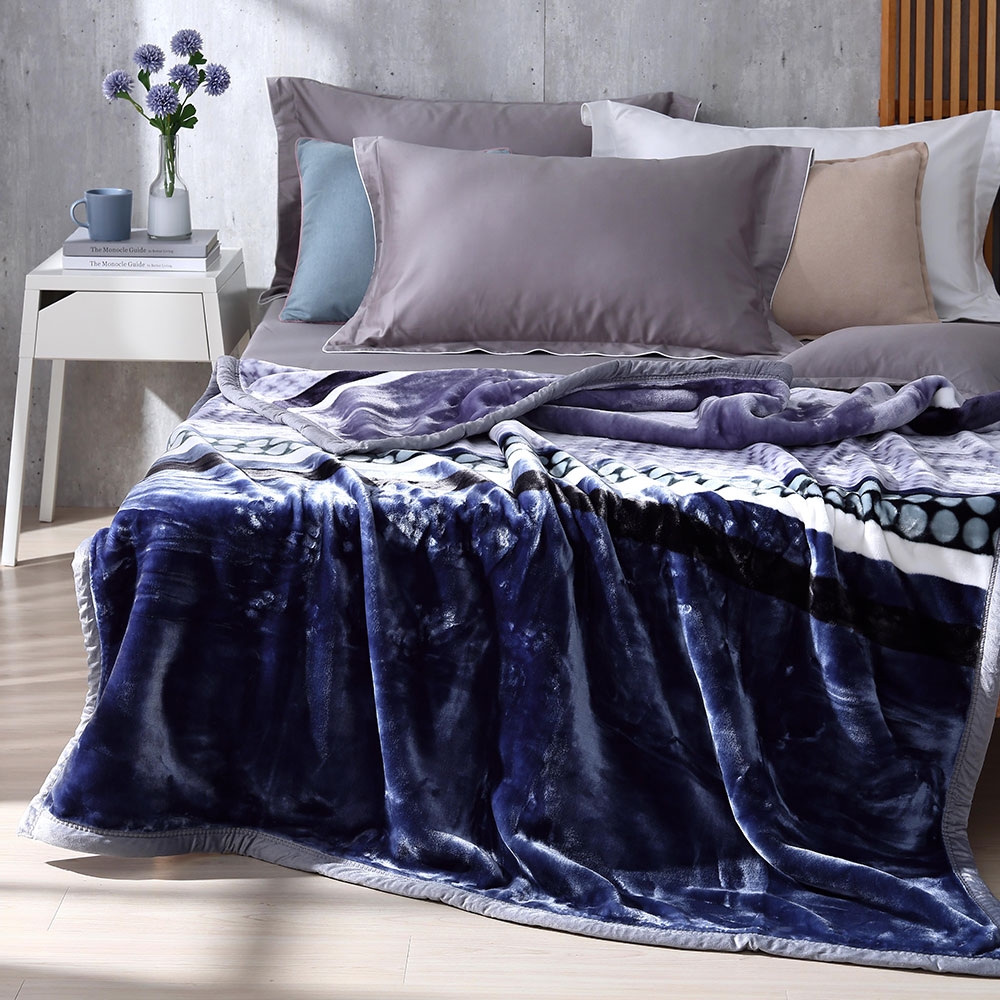 鴻宇 防寒萬用毯 雙層加厚超細纖維法蘭絨四季毯 諾克藍H1301