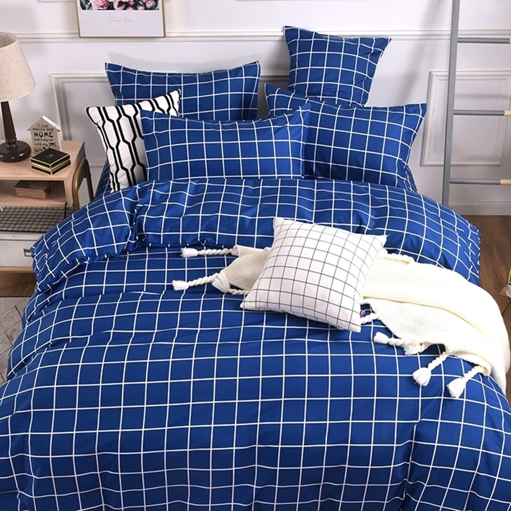 【艾唯家居】單人柔絲棉床包枕套2件組 銀離子抗菌防蹣機能 台灣製(窗外日藍)