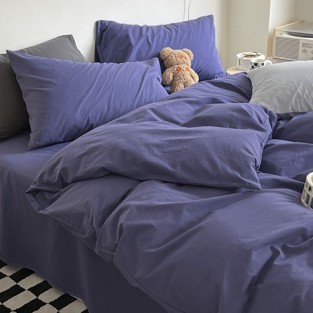 【艾唯家居】單人柔絲棉床包薄被套3件組 3M吸濕排汗機能 台灣製(神秘紫)