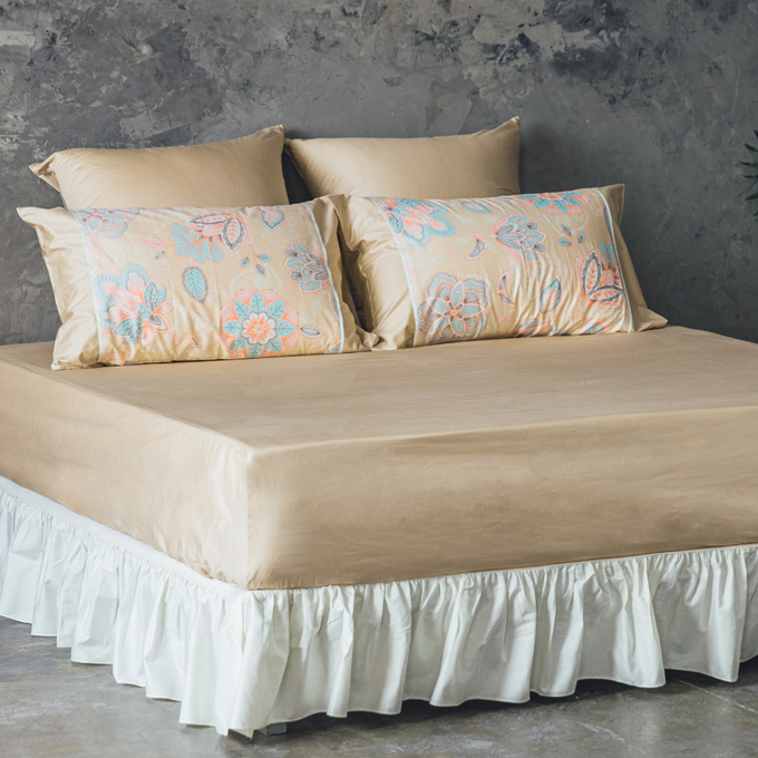 【LITA麗塔寢飾】60支紗100%精梳棉 雙人特大床包枕套三件式 花園-共3色