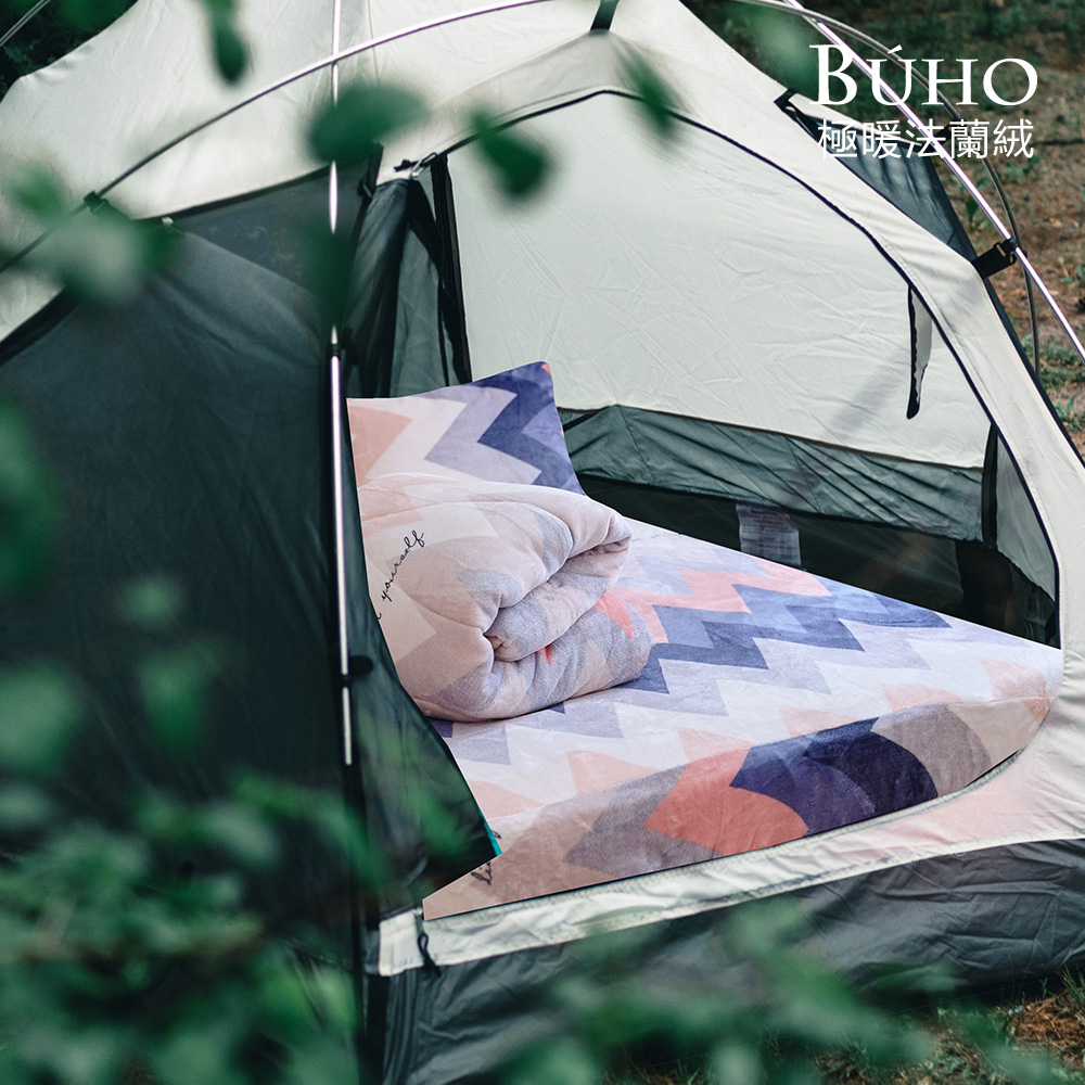 BUHO《布波風尚》露營專用極柔暖法蘭絨充氣床墊床包-260x200cm(L)不含枕套