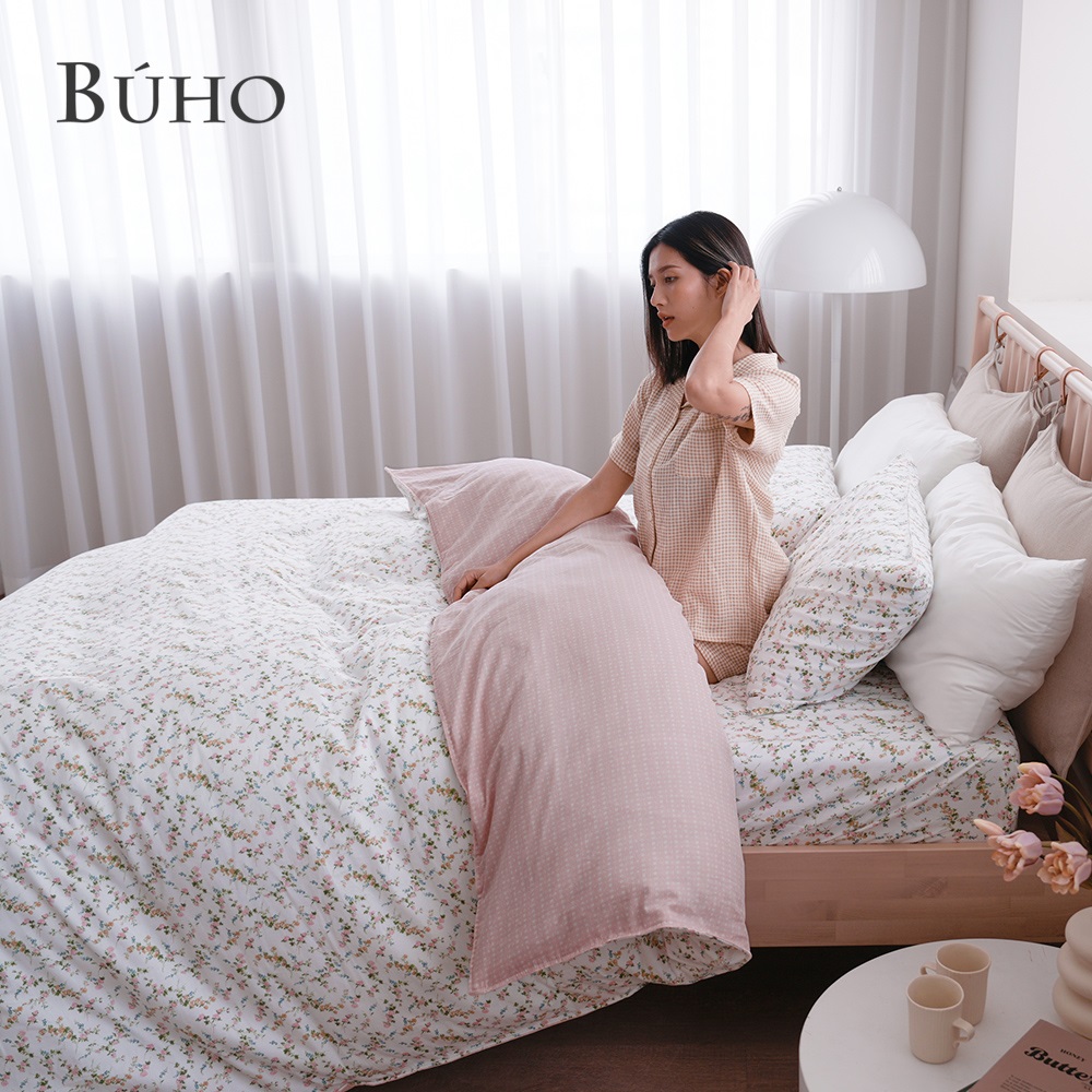 BUHO《春喃朝露》天然嚴選純棉雙人三件式床包組
