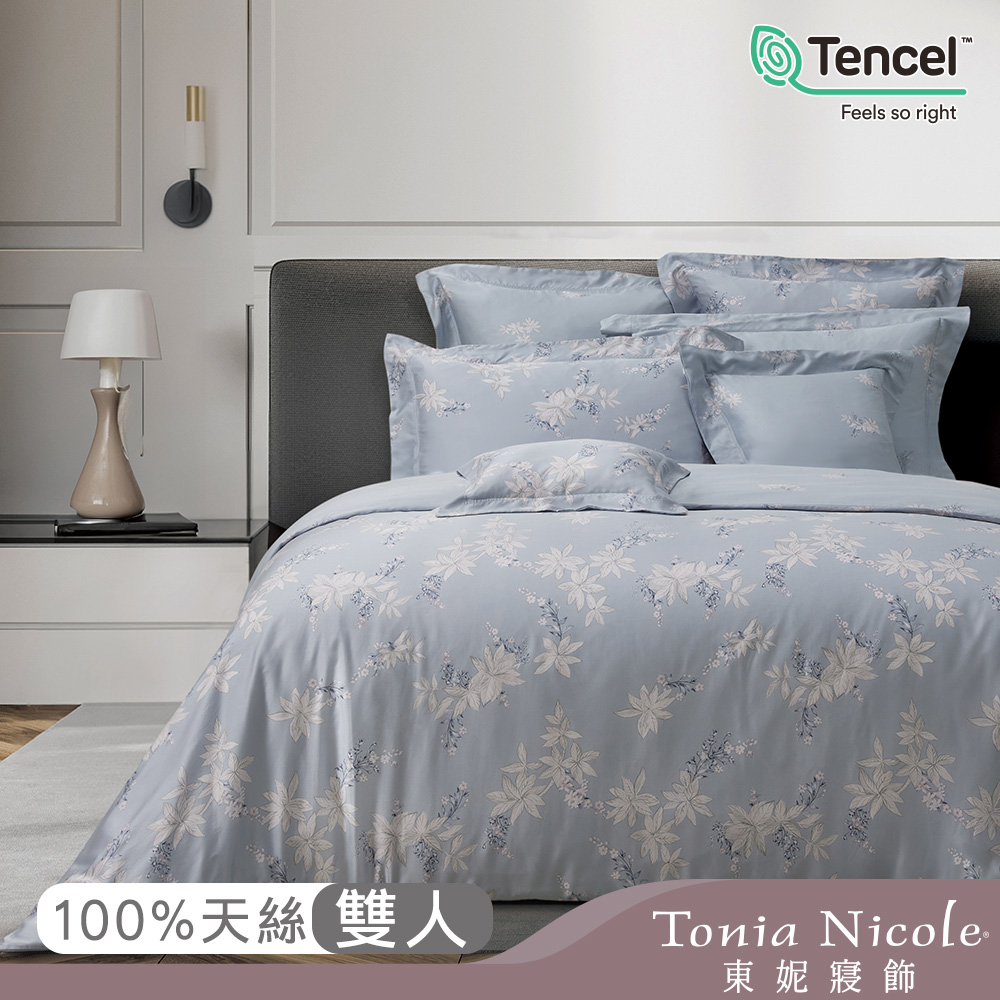 【Tonia Nicole 東妮寢飾】藍嵐雅境環保印染100%萊賽爾天絲被套床包組(雙人)