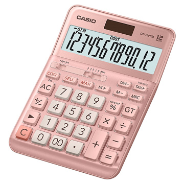 CASIO 卡西歐12位數桌上型商用計算機-粉色(DF-120FM-PK)