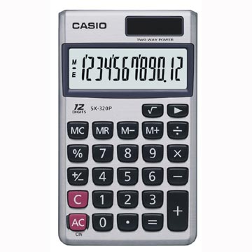 Casio 12位數國家考試機口袋輕巧型計算機SX-320P