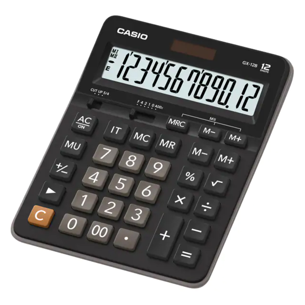 CASIO 12位數商務系列計算機-黑灰GX-12B