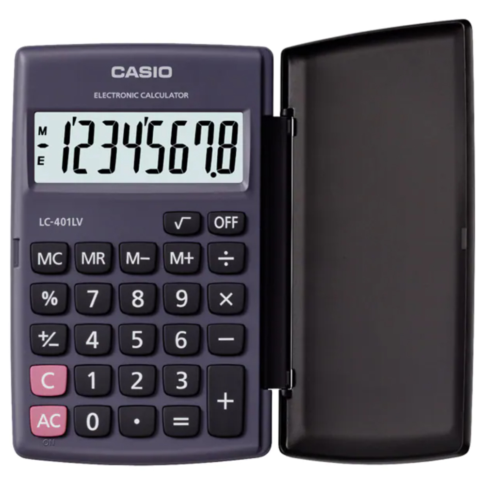 CASIO 8位數摺疊狀攜帶型國家考試專用計算機LC-401LV-BK