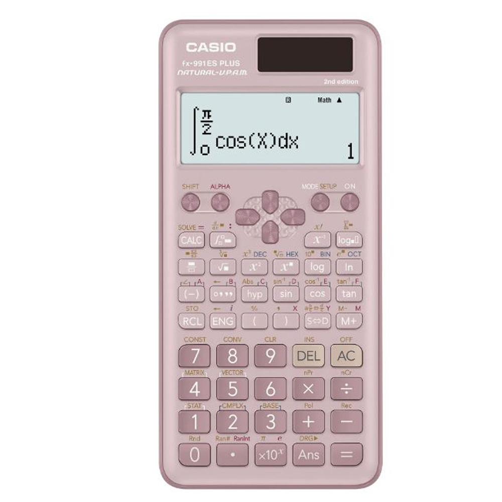 【CASIO】12位數新色第2代工程型計算機-(FX-991ESPLUS-2-PK)莫蘭迪粉/藕粉紅色