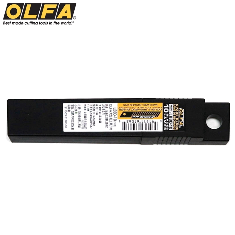 日本OLFA折斷式替刃LBBD-10黑刃刀片十枚入適大型美工刀片18mm