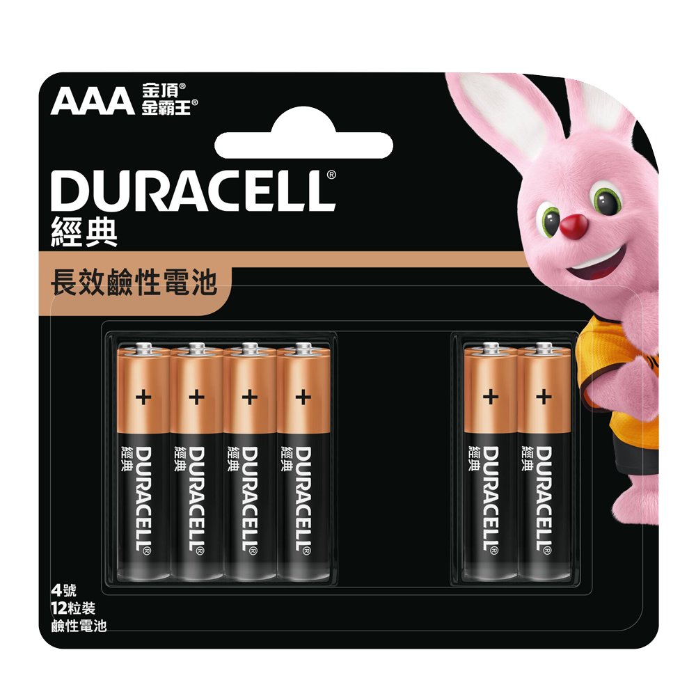 【金頂DURACELL金霸王】經典 4號AAA 72入裝 長效 鹼性電池