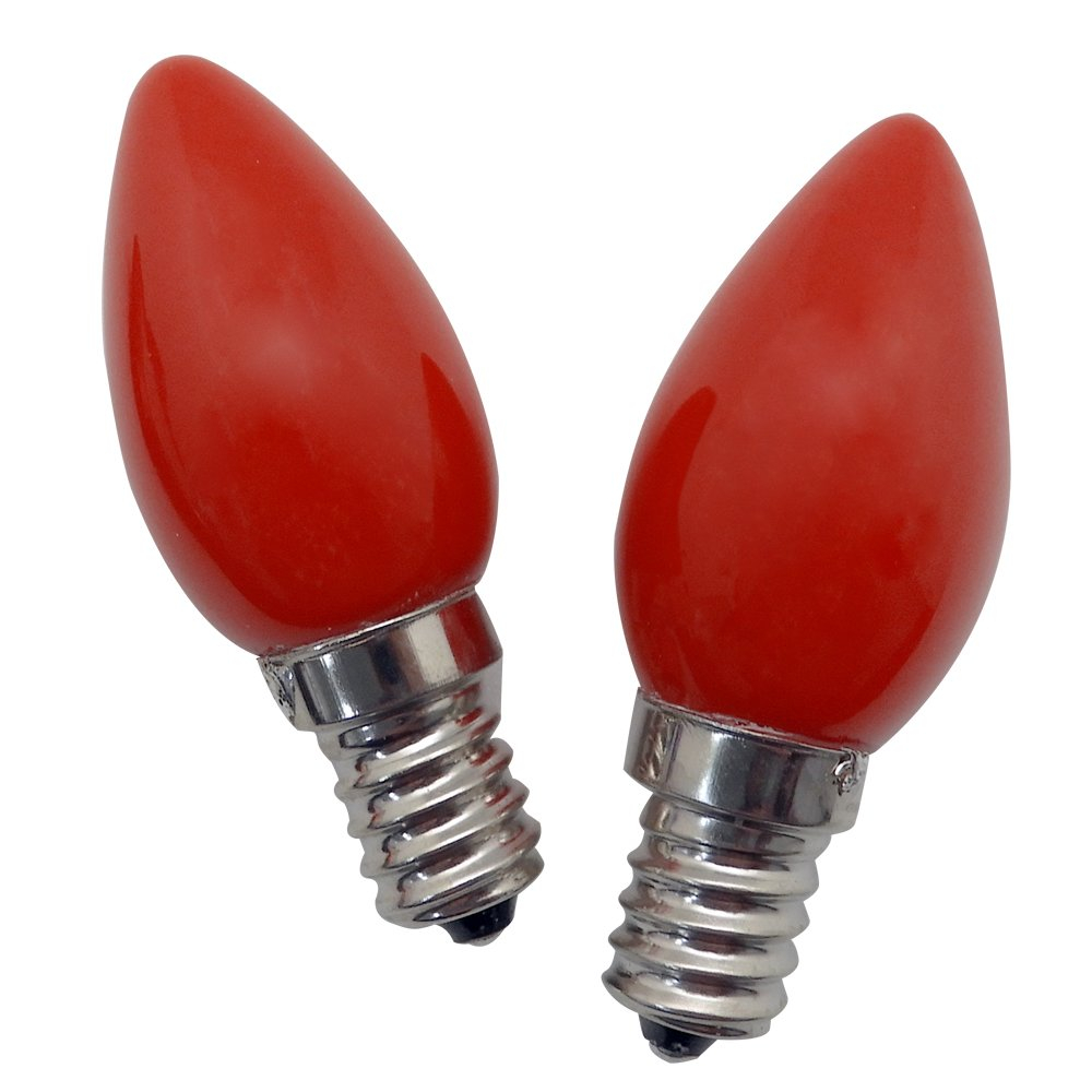 【美克斯UNIMAX】PL-03WHR紅光LED燭檯燈泡0.6W 2顆裝 2組