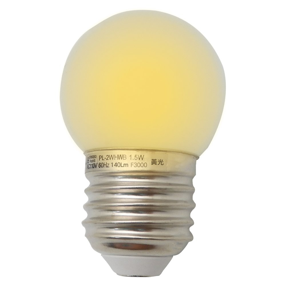 【美克斯UNIMAX】PL-2WHWB黃光LED圓形燈泡1.5W單顆裝 2組