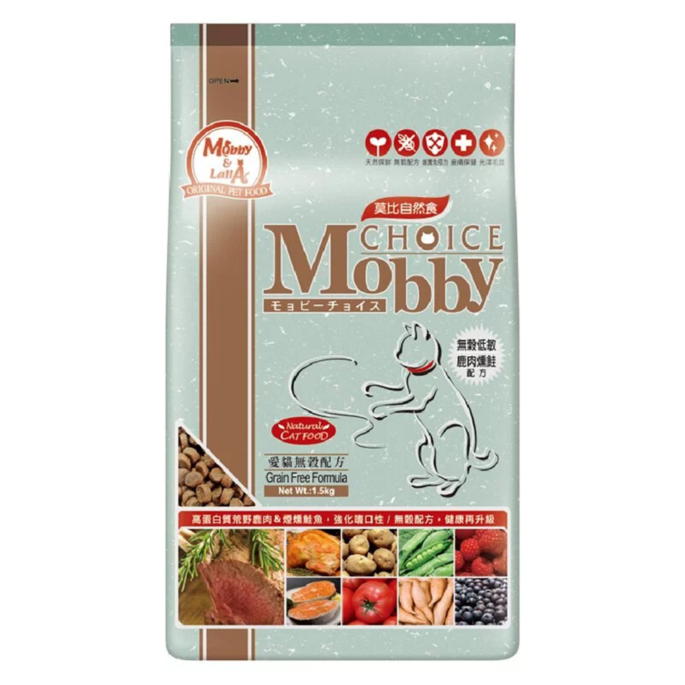 Mobby莫比 愛貓無穀配方鹿肉鮭魚3kg