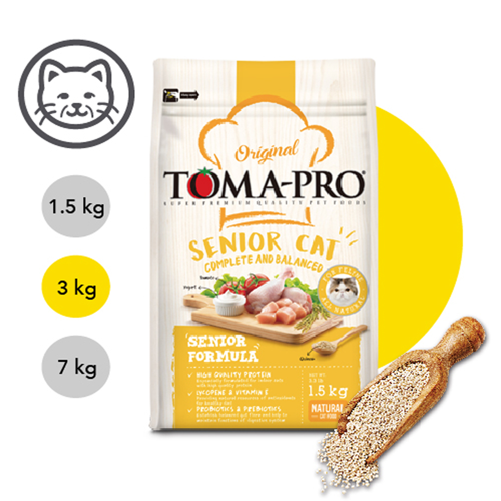【TOMA-PRO優格】高齡貓 高纖低脂配方(雞肉+米) 3kg
