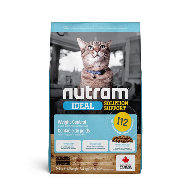NUTRAM 紐頓 專業理想系列I12 體重控制成貓雞肉+豌豆-5.4kg X 1包