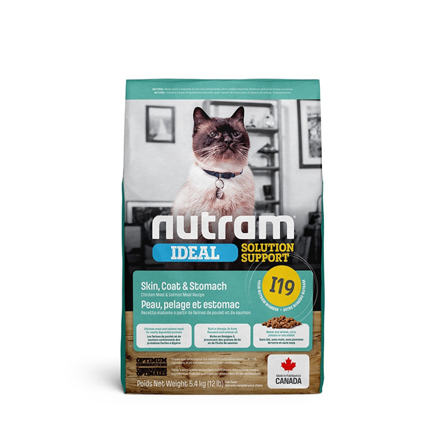 NUTRAM 紐頓 專業理想系列I19 三效強化成貓雞肉+鮭魚-5.4kg X 1包