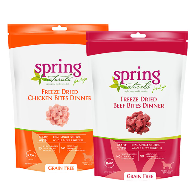 美國 Spring Naturals 冷凍乾燥無穀生食犬糧 (雞肉 / 牛肉 二種口味可選) 2.5oz/包