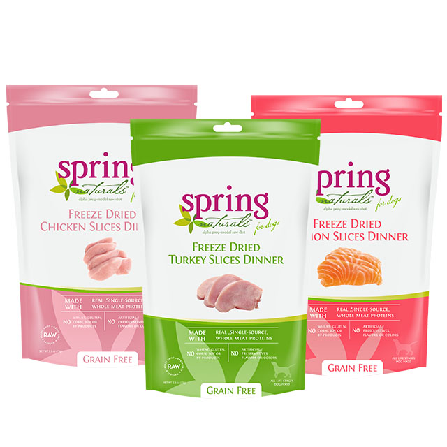 美國 Spring Naturals 冷凍乾燥無穀生食肉餅犬糧 (雞肉餅/火雞肉餅/鮭魚肉餅三種口味) 2.5oz/包