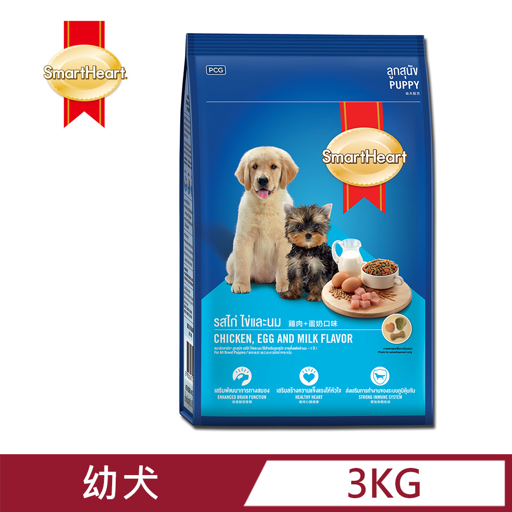 【SmartHeart】慧心犬糧 - 雞肉+蛋奶口味幼犬配方 3kg