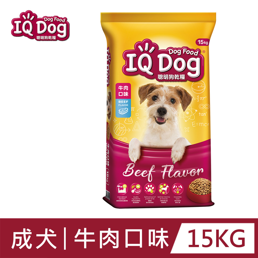 【IQ Dog】聰明乾狗糧 - 牛肉口味成犬配方 15kg